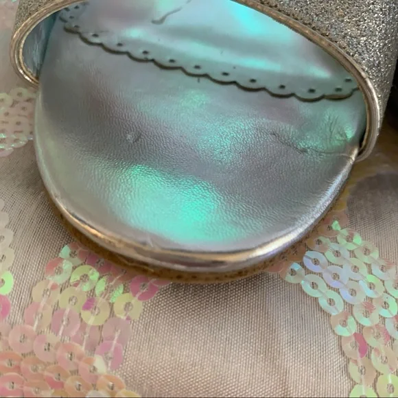 Kelly & Katie Silver Glitter Barbie Kitten Heel Mules Size 9.5M - Picture 9 of 11